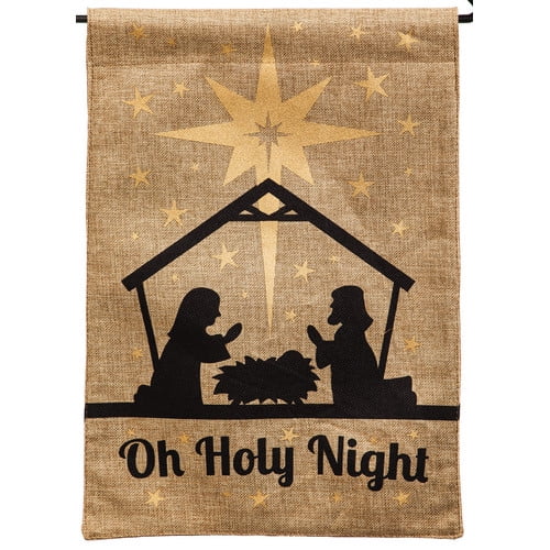 O Holy Night Christmas Applique Garden Flag Religious 12.5 x 18 Double Sided 